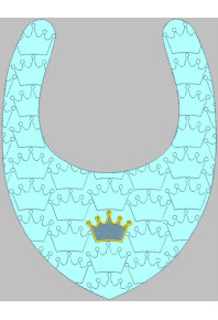 Hop080 - Crowns Quilted Bandana Bib